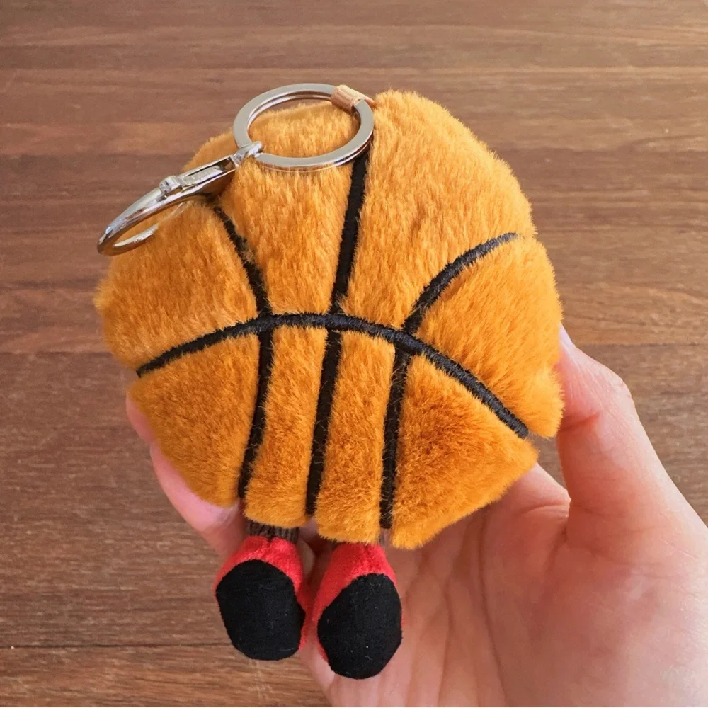 Basketball Plush Keychain Bag Charm Cute Sports Stuffed Pendant Viral Gift